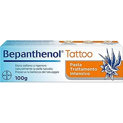 Afbeelding van Bepanthenol Tattoo Intensieve Behandelingspasta, Body Cream met Panthenol, Hydraterende crème die de huid beschermt, verlicht en regenereert, schoonheid van tatoeage behoudt, 100 g