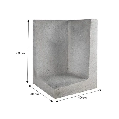 Afbeelding van L Element Hoek 40x40x60cm grijs