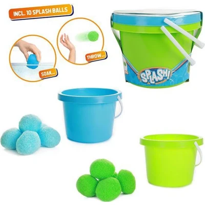 Afbeelding van SPLASH Super splashballengevecht ­2x emmer+10x bal Waterspeelgoed Waterballen