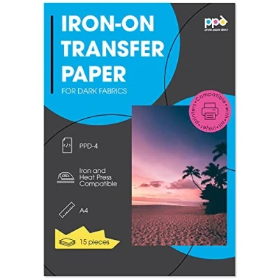 Afbeelding van PPD 15 x A4 transferpapier T shirt / textiel zwart of donker, personaliseerbaar, opstrijkbaar, inkjetdruk 4