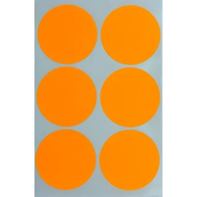 Afbeelding van Royal Green Zelfklevende etiketten, rond, fluorescerend, oranje, ca. 5 cm (50 mm), 30 vellen, 180 stuks