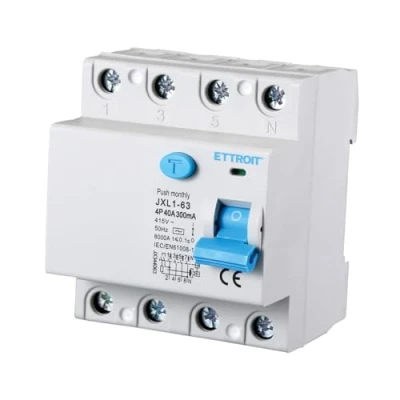 Afbeelding van A2ZWORLD Zuivere differentiaalschakelaar, 4P 300mA 6KA 415VAC, differentiële redding, neemt 4 DIN modules, RCCB C40 40A