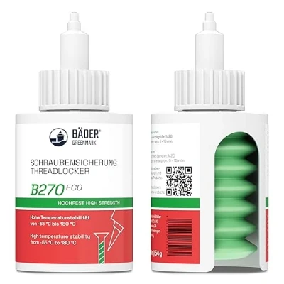 Afbeelding van Bäder Schroefbeveiliging B270Eco groen schroeflijm 50 ml schroefdraadlijm hittebestendige lijm vloeibare schroefdraadafdichting metaallijm industriële