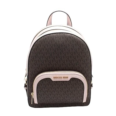 Afbeelding van Michael Kors Jaycee Rugzak met logo, maat M, Bruin/Roze, Medium