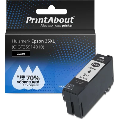 Afbeelding van Huismerk Epson 35XL (C13T35914010) Inktcartridge Zwart Hoge capaciteit