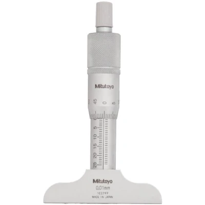 Afbeelding van MITUTOYO 128 101 diepteschroefmaat 0 25mm met brugstuk 60x16mm