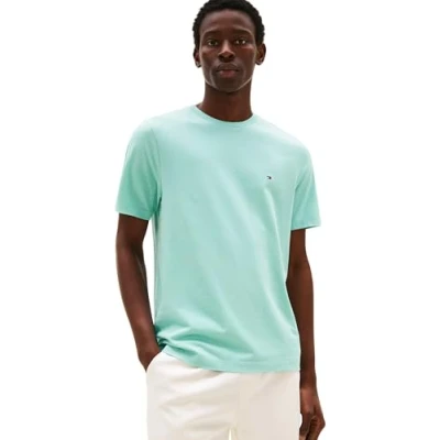 Image de Tommy Hilfiger T shirt S/S pour homme, Bleu (Tradewinds Aqua), XS