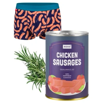 Afbeelding van soxo Calecon blikje voor heren, boxershorts, geschenken, katoen, cadeau, slip, origineel gadget, 3 maten, Worsten