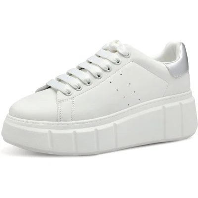 Afbeelding van Tamaris Sneakers laag, Dames, Maat: 40, White black Hoogwaardig imitatieleer