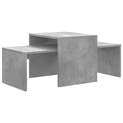Afbeelding van vidaXL Salontafelset, spaanplaat, 100 x 48 40 cm, betongrijs