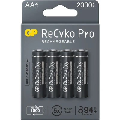 Afbeelding van Setje van 4 x AA GP ReCyko Pro batterijen 2000mAh