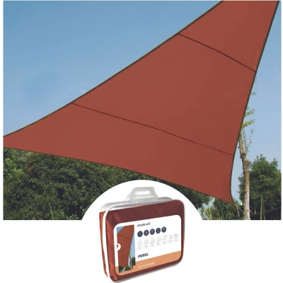 Afbeelding van Perel Schaduwdoek, waterafstotend, 3.6 x m, 160 g/m², polyester, driehoek, terracotta