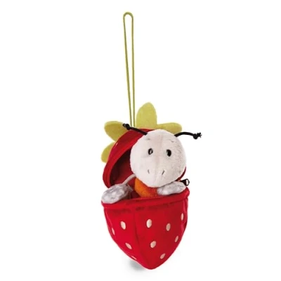 Afbeelding van NICI Enzi 49434 pluche mier 13 cm grijs met aardbeienlus, zachte en duurzame pluche, schattige om te knuffelen, voor kinderen volwassenen, geweldig cadeau idee