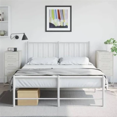 Afbeelding van Nachtkastjes 2 st 36x39x78 cm staal wit