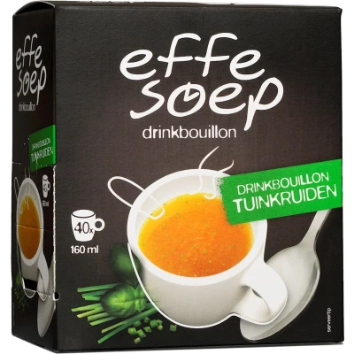 Afbeelding van Effe Soep Drinkbouillon, Tuinkruiden, 160 Ml, Doos Van 40 Sticks