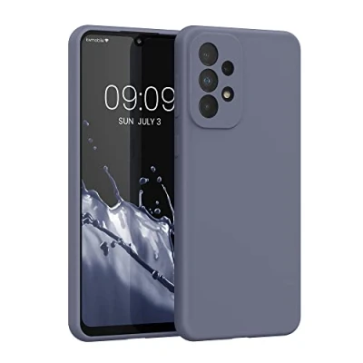 Afbeelding van kwmobile telefoonhoesje geschikt voor Samsung Galaxy A33 5G Hoesje met siliconen coating Smartphone case in lavendelgrijs mat