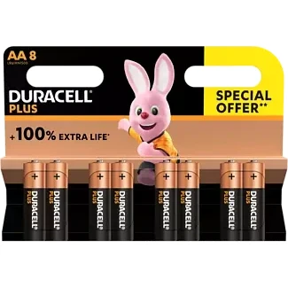 Afbeelding van Duracell Batterij Plus 100% Aa, Blister Van 8 Stuks Batterijen