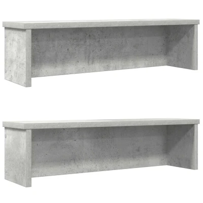 Afbeelding van vidaXL Keukenrekken stapelbaar 2 st 60x15x16 cm betongrijs