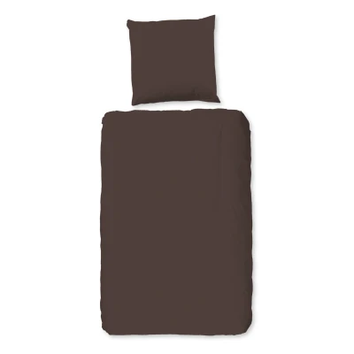 Afbeelding van Dekbedovertrek 135x200 cm Effen Terracotta/Bruin 1 Persoons 100% Katoen Inclusief Kussensloop