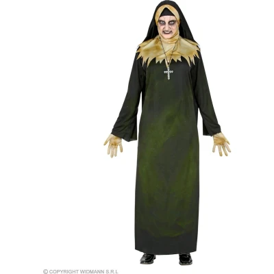 Afbeelding van Widmann Non Kostuum Bezeten Door Een Demoon Vrouw Groen, Zwart XXL Halloween Verkleedkleding