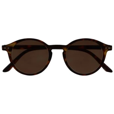 Afbeelding van OPULIZE REY Zonnebril Retro rond montuur Mat bruin schildpadpatroon heren en dames veerscharnieren S56 2 +1,50