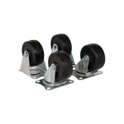 Afbeelding van Bokwielen &amp; zwenkwielen 50 mm zwart set van vier