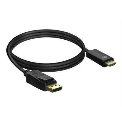 Image de ACT High speed câble adaptateur DisplayPort mâle pour HDMI 1.8 m noir moulé, support 4K30Hz (3840 x 2160), prise en charge de 1920 1080 à 60 Hz