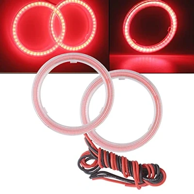 Afbeelding van Qasim 1 paar LED Angel Eyes 80MM 63SMD met Plastic Cover Halo Ring Engelogen voor Dagrijverlichting DRL Motorfiets Auto Koplamp DC12V