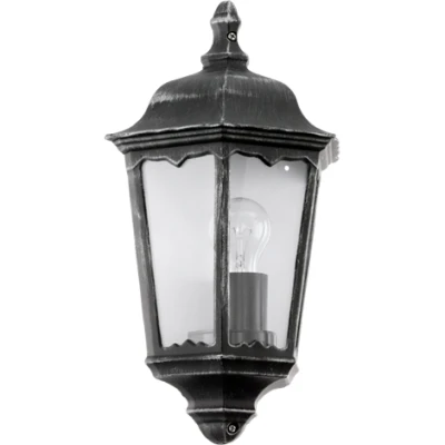 Afbeelding van EGLO Navedo Buitenverlichting Wandlamp 1 Lichts Zwart, Zilver Patina
