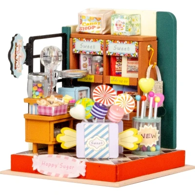 Afbeelding van Crafts&amp;Co Miniatuur Bouwpakket Volwassenen Hout DIY Poppenhuis Happy Sugar