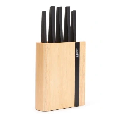 Afbeelding van Richardson Sheffield Edge 5 delige messenset incl messenblok Natural wood