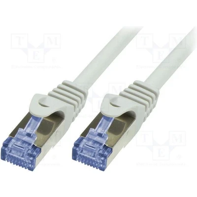 Afbeelding van LogiLink CQ3102S RJ45 Netwerkkabel, patchkabel CAT 6A S/FTP 15 m Grijs Snagless, Vlambestendig, Afscherming totaal, Hal