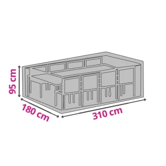Afbeelding van Tuinsethoes Rechthoekig 310 x 180 95 cm (PP, Grijs)