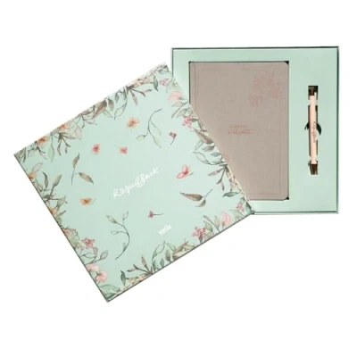 Afbeelding van Grupo Erik Premium Set Notitieboek met Pen Raquel Beck A5 Gestippeld Klein Reisdagboek om zelf te schrijven Bullet Journal Dagboek Meisjes en Jongens Turquoise
