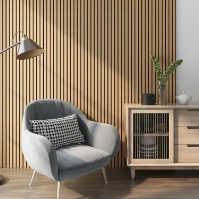 Afbeelding van Akoestisch Wandpaneel Vang set van 16 mdf 11,52 m² eiken donker