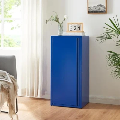 Afbeelding van Metalen kast Burlöv 88x40x35 cm blauw [en.casa]