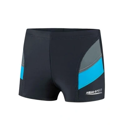 Afbeelding van Aqua Speed swimming trunks for boys tight boys&#039; shorts children&#039;s sports swimwear with UV protection 32nd grey blue size 134 Andy