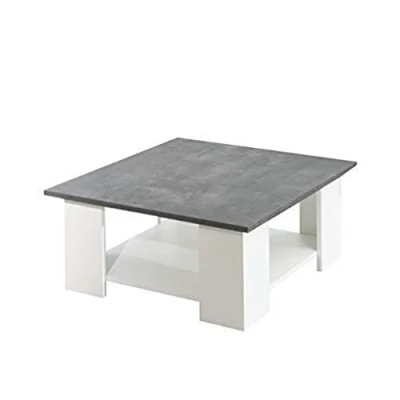 Afbeelding van Symbiosis Square Salontafel, wit en betoneffect, 67 x 30,5 cm