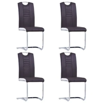 Afbeelding van Eetkamerstoelen 4 st kunstleer bruin