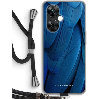 Afbeelding van Case Company® hoesje met Koord geschikt voor OnePlus Nord CE 3 Lite Pauw Telefoonhoesje Zwart Bescherming aan alle Kanten en Over de Schermrand