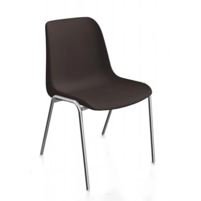 Afbeelding van Kantinestoelen Rome kunststof stapelbaar bruin koppelbaar