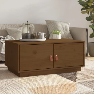 Afbeelding van Salontafel 80x50x35 cm massief grenenhout honingbruin
