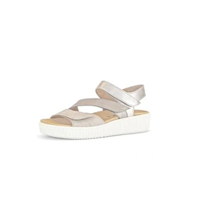 Afbeelding van Gabor Riemchen Sandalen met plateauzool, Dames, Maat: 40, Beige Leer