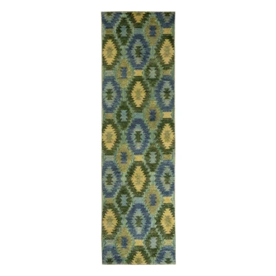 Afbeelding van Balkonkleed Aztek Verano Blauw/groen 66x230 Cm