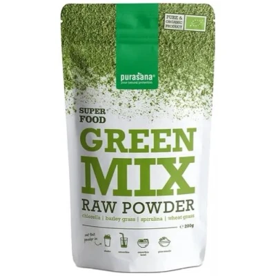 Afbeelding van Green Mix Raw Powder (200 Grammes) Retour Gratuit Sous 30 Jours Purasana