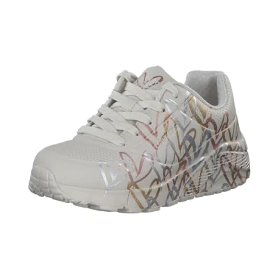 Afbeelding van Skechers uno lite metallic love in de kleur wit.