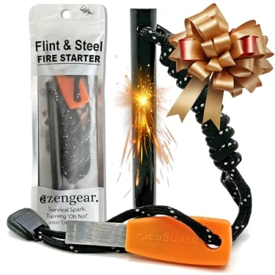 Afbeelding van 10 x 100 mm Ferro Rod, HSS percutor, paracord, outdoor survivalset, waterdicht aZengear