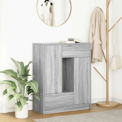 Afbeelding van vidaXL Dressoir met lades en deuren 73x31x90 cm grijs Sonoma