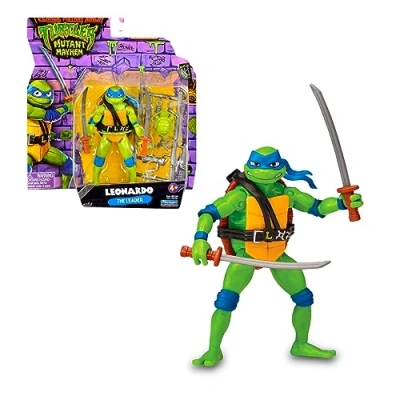 Image de Giochi Preziosi Tortues Ninja, Figurine articulée de 12 cm, avec armes, Leonardo, Jouet pour enfants dès 4 ans, TU8055