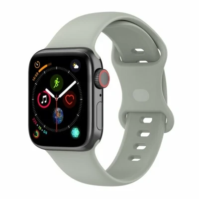 Afbeelding van Apple Watch Siliconen sportbandje Grijs Maat: S/M Geschikt voor 38mm / 40mm 41mm